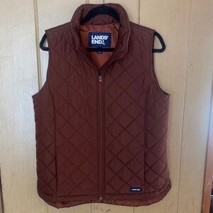 Lands' End Rich Brown Quilted Vest